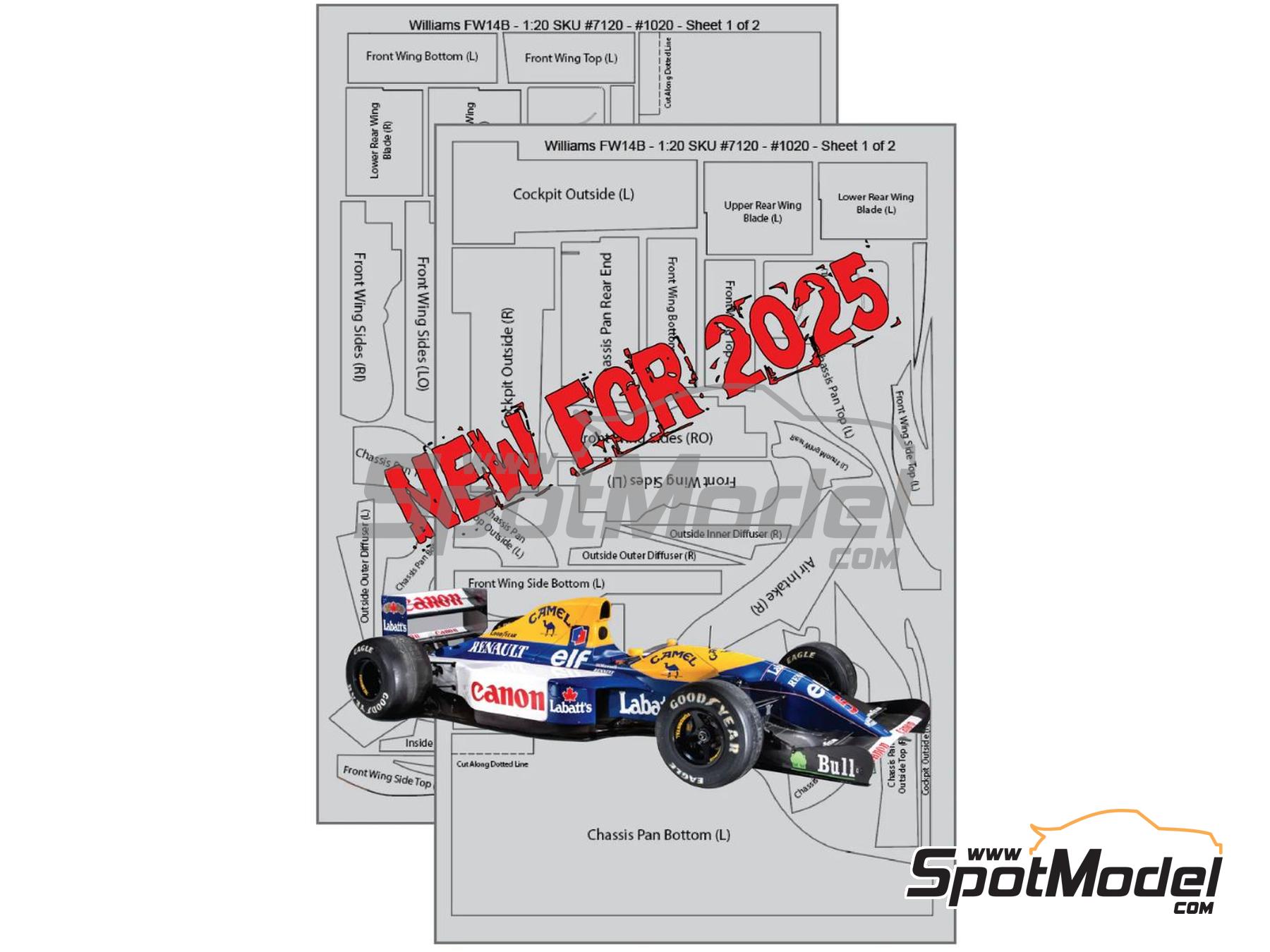 Scale Motorsport 7120: Carbon fibre pattern decal set 1/20 scale